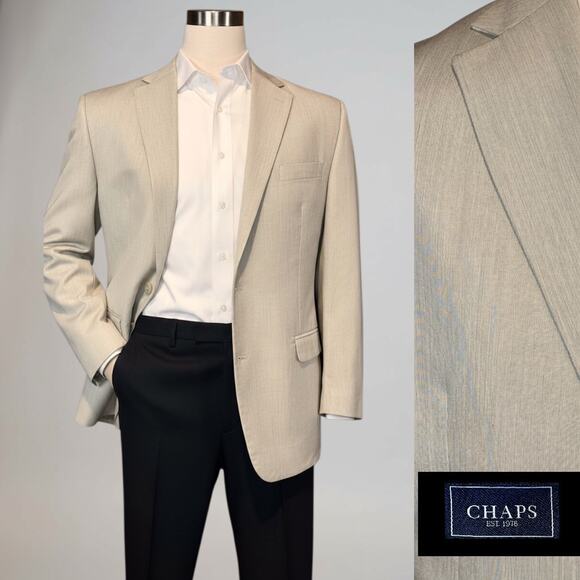 Chaps Other - Chaps 44R Beige Light Tan Casual Blazer Sport Coat Jacket